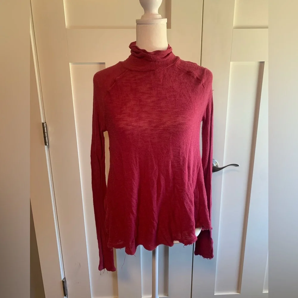 Free People Pink Long Sleeve Layering Shirt Size Small
